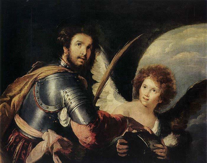 Bernardo Strozzi St Maurice and the Angel oil painting picture